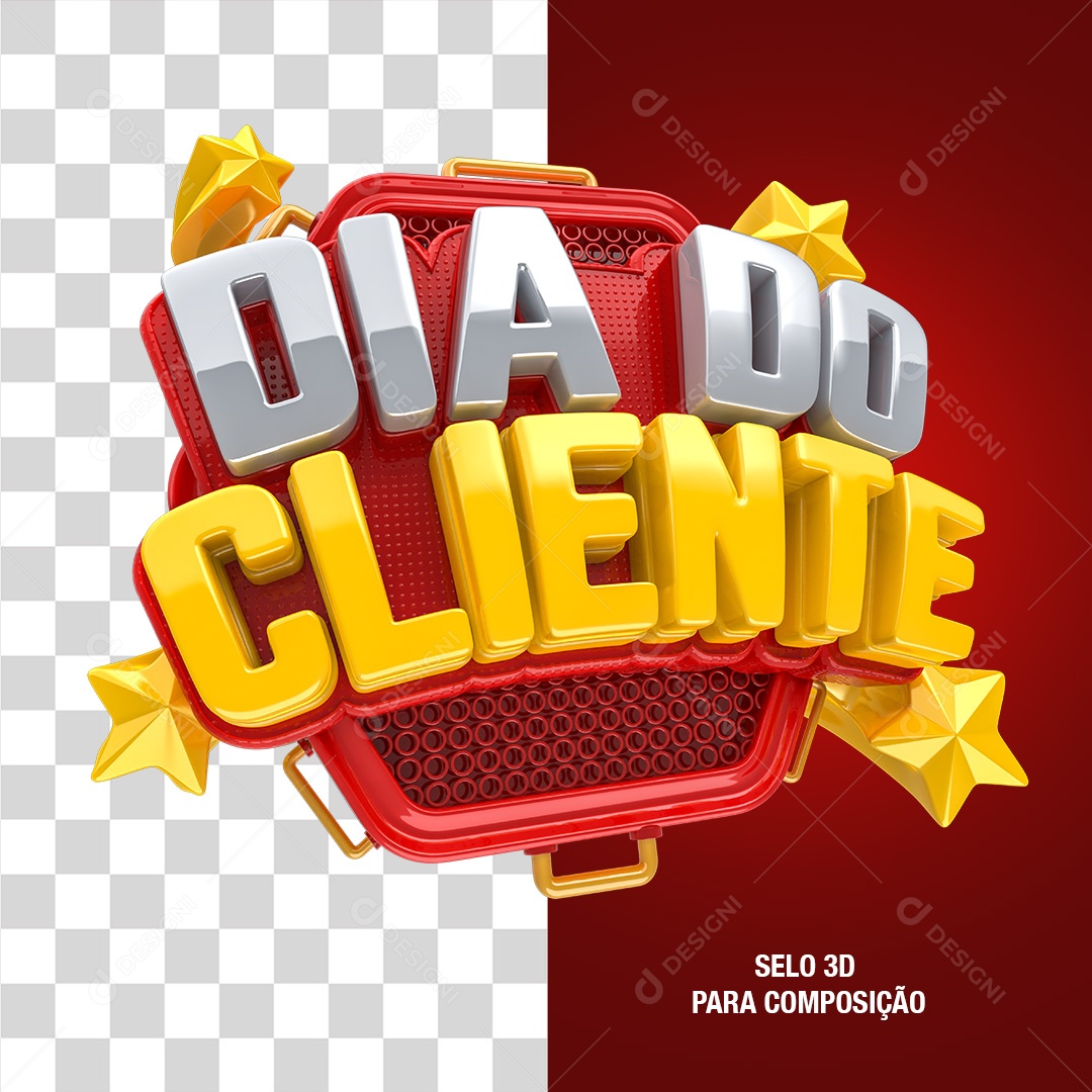 Selo 3D Dia Do Cliente Para Composição PSD