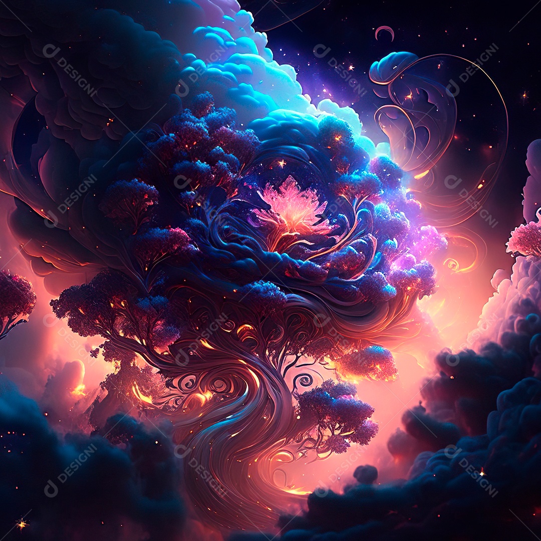 Renderização com traçado de raio e pintura digital de uma cena