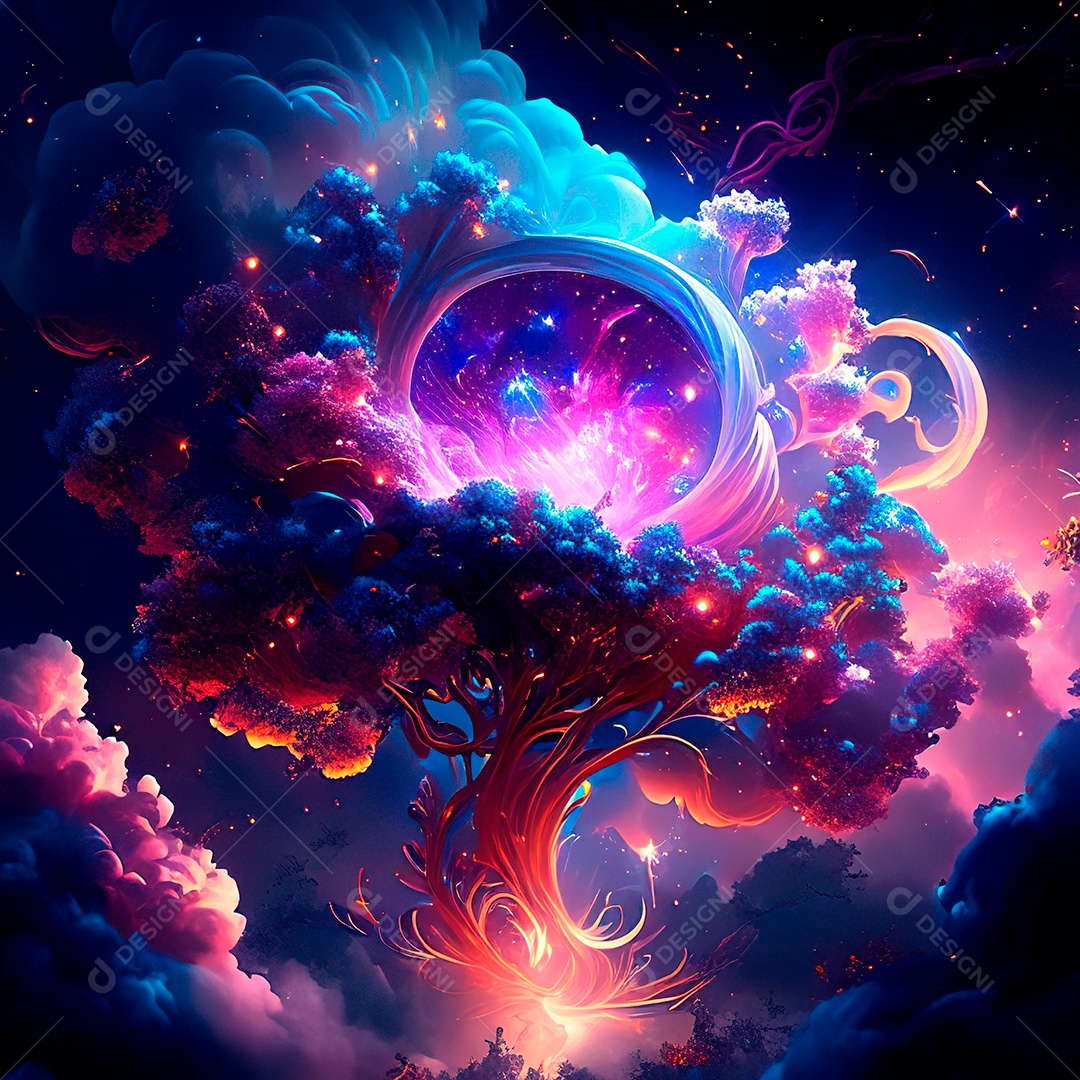 Renderização com traçado de raio e pintura digital de uma cena