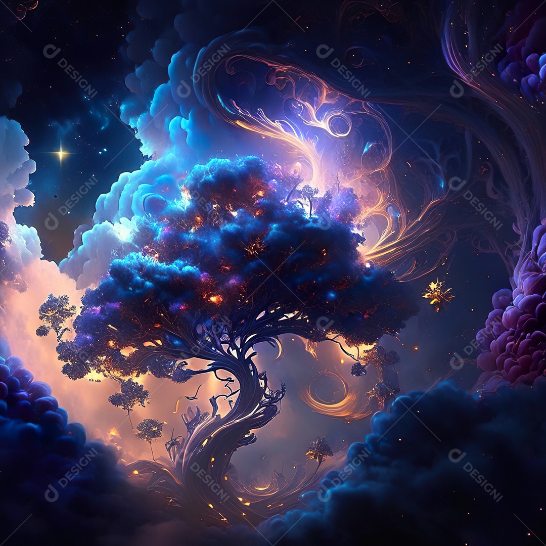 Renderização com traçado de raio e pintura digital de uma cena