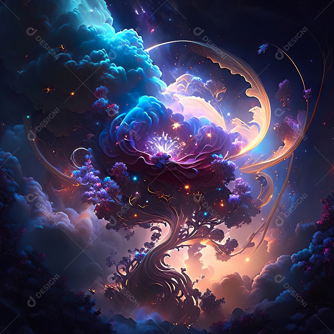 Renderização com traçado de raio e pintura digital de uma cena