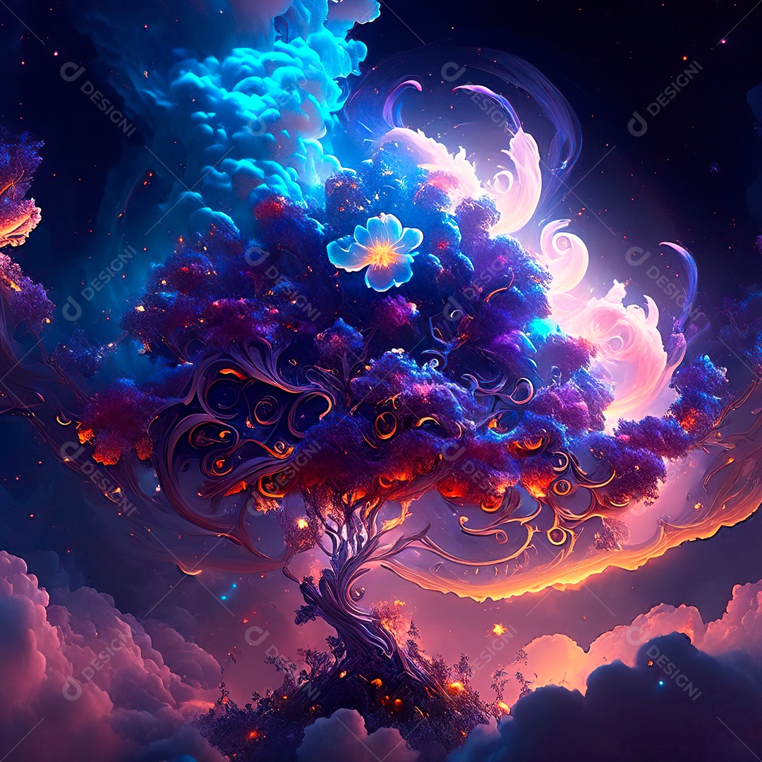 Renderização com traçado de raio e pintura digital de uma cena