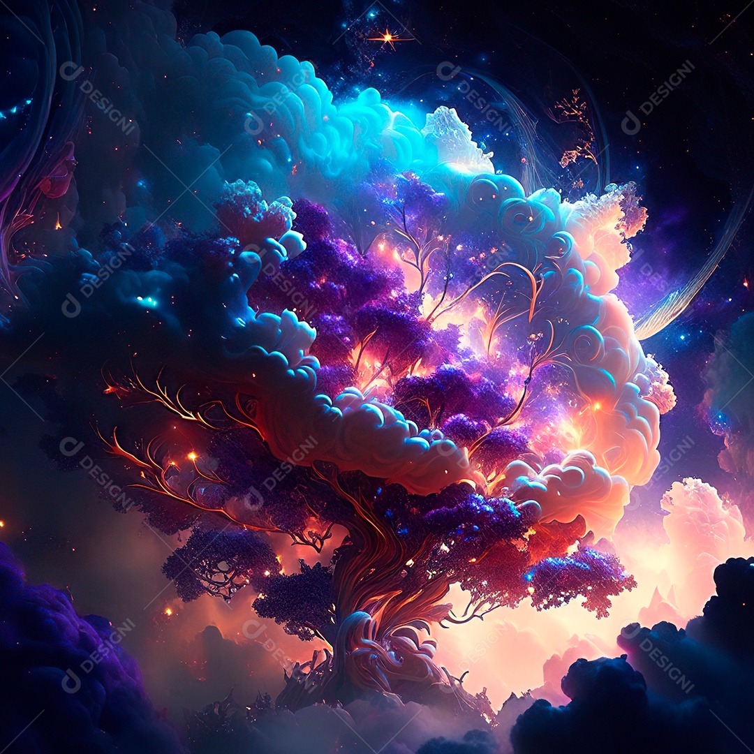 Renderização com traçado de raio e pintura digital de uma cena