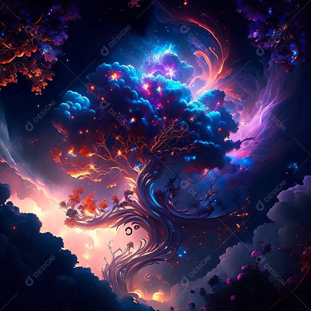 Renderização com traçado de raio e pintura digital de uma cena