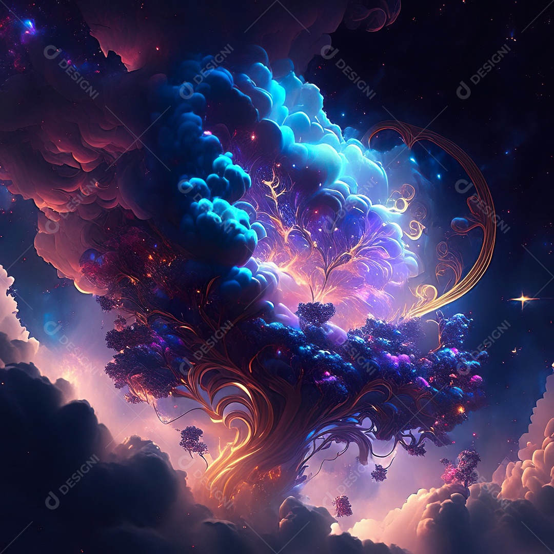 Renderização com traçado de raio e pintura digital de uma cena