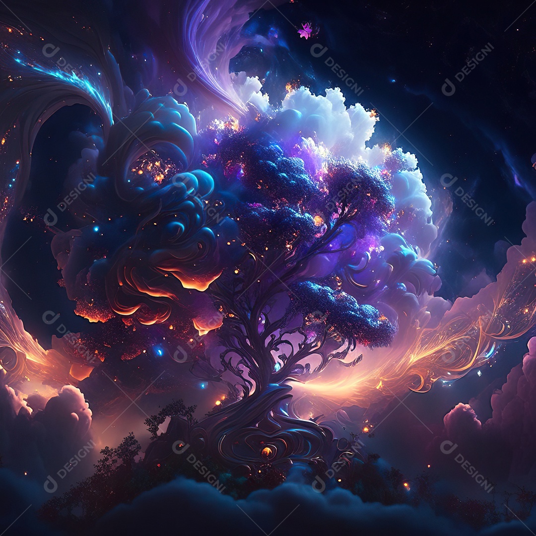 Renderização com traçado de raio e pintura digital de uma cena