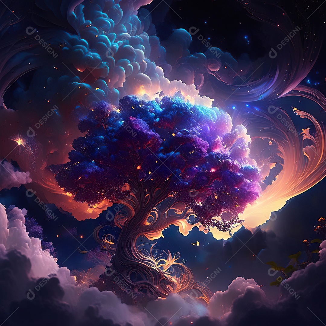 Renderização com traçado de raio e pintura digital de uma cena