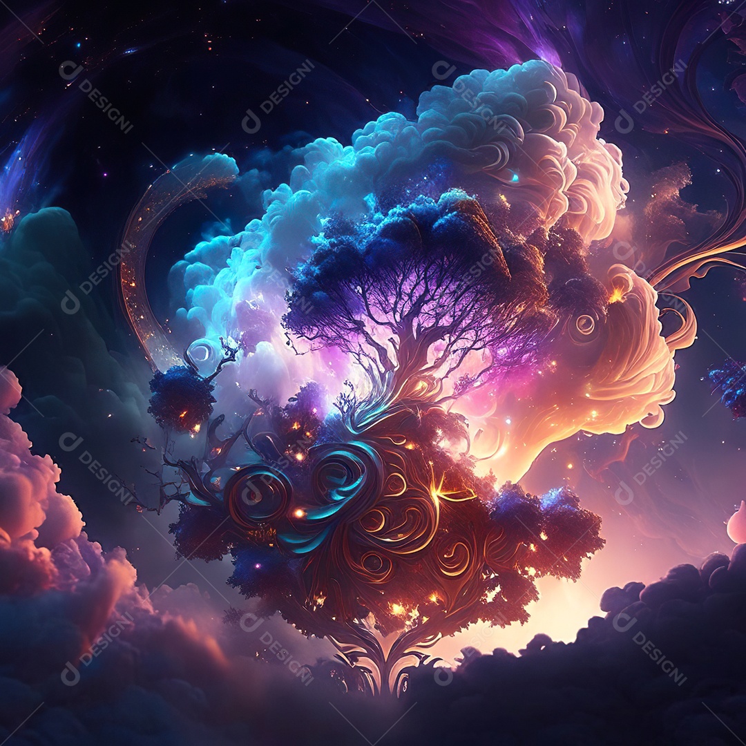 Renderização com traçado de raio e pintura digital de uma cena