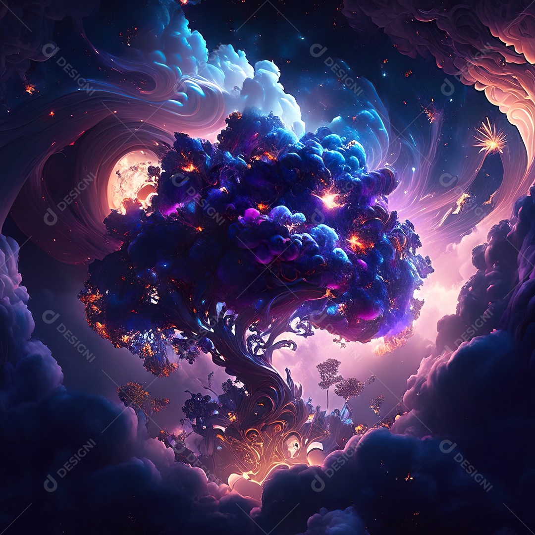 Renderização com traçado de raio e pintura digital de uma cena