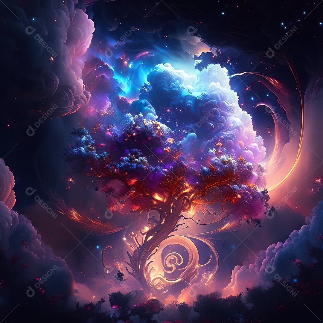 Renderização com traçado de raio e pintura digital de uma cena