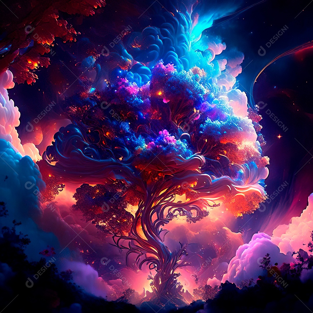 Renderização com traçado de raio e pintura digital de uma cena