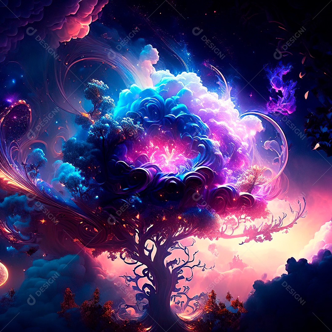 Renderização com traçado de raio e pintura digital de uma cena