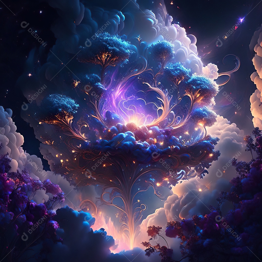 Renderização com traçado de raio e pintura digital de uma cena