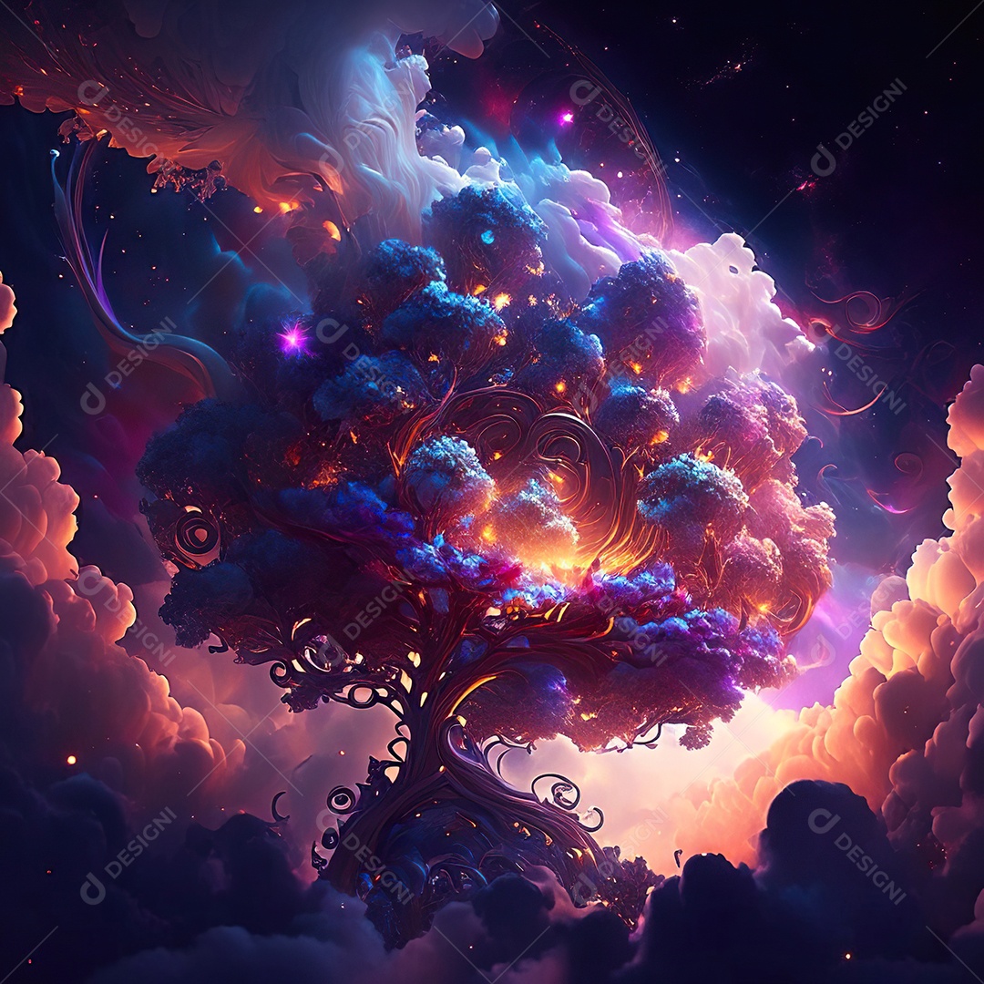 Renderização com traçado de raio e pintura digital de uma cena