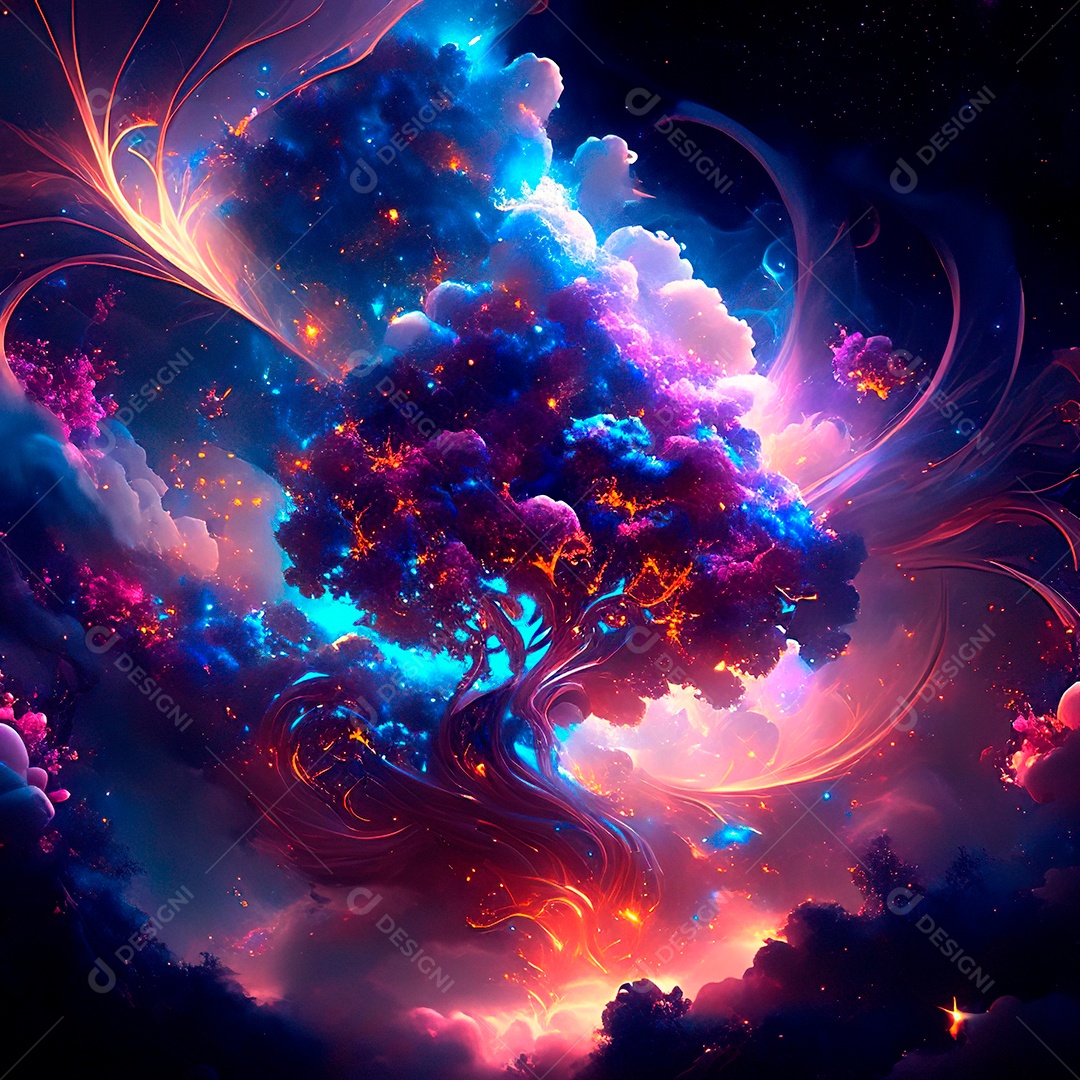 Renderização com traçado de raio e pintura digital de uma cena