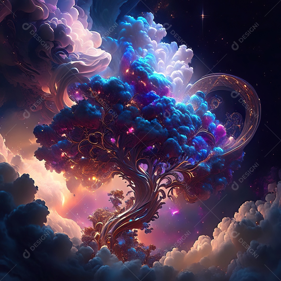 Renderização com traçado de raio e pintura digital de uma cena