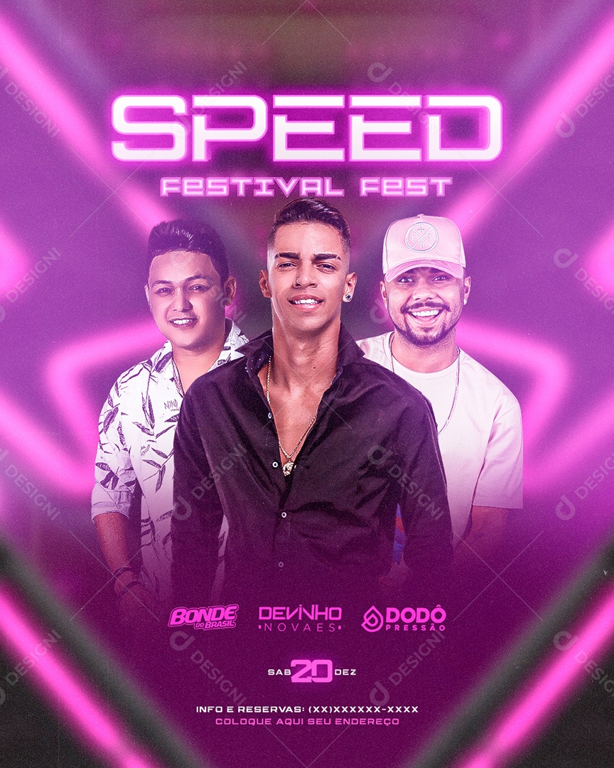 Social Media Feed Speed Festival Fest PSD Editável