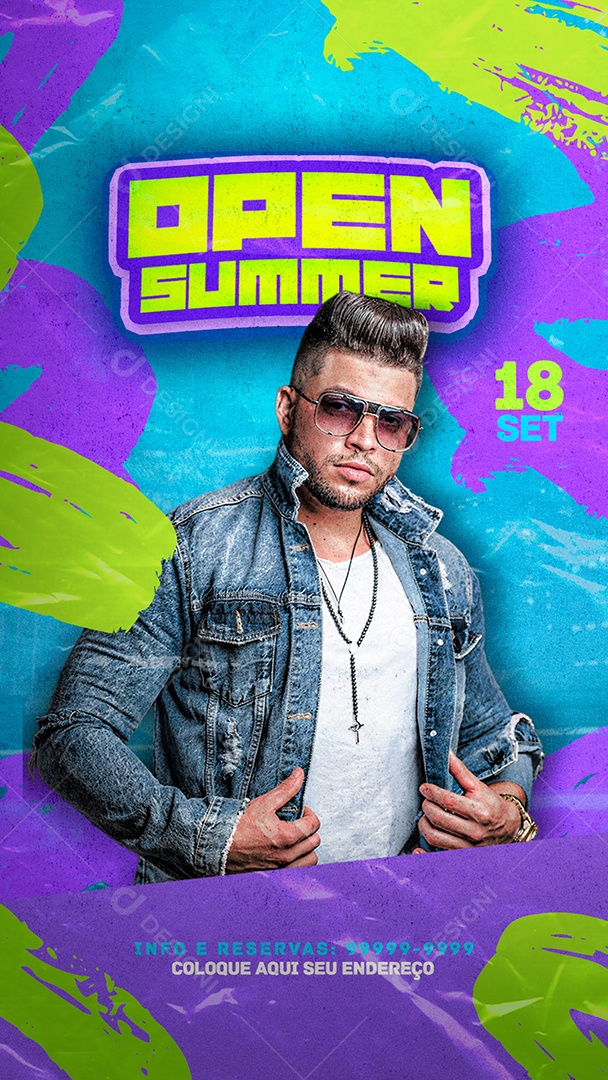 Flyer Story Open Summer Social Media PSD Editável