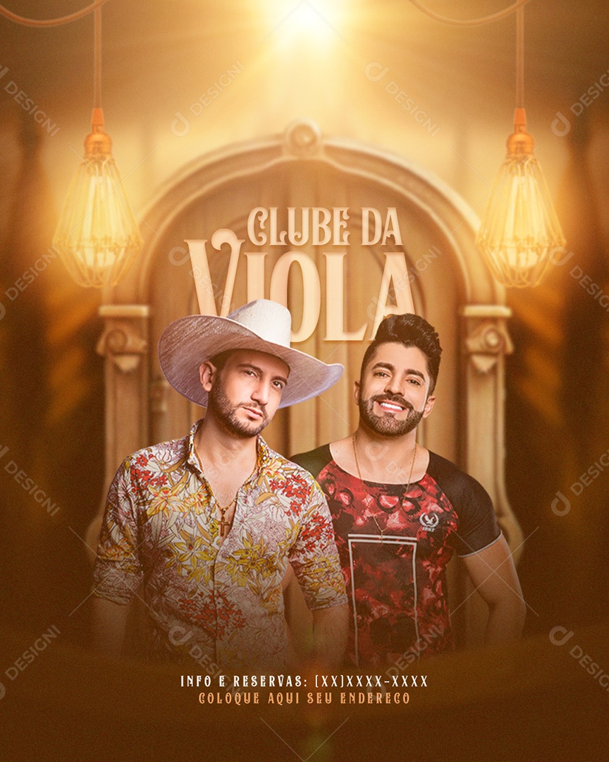 Flyer Feed Clube Da Viola Antony e Gabriel Social Media PSD Editável