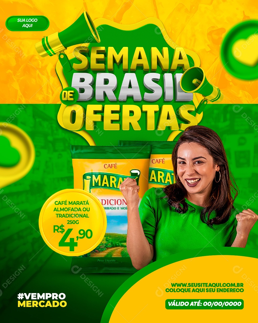 Semana Brasil De Ofertas Café Marata Social Media PSD Editável