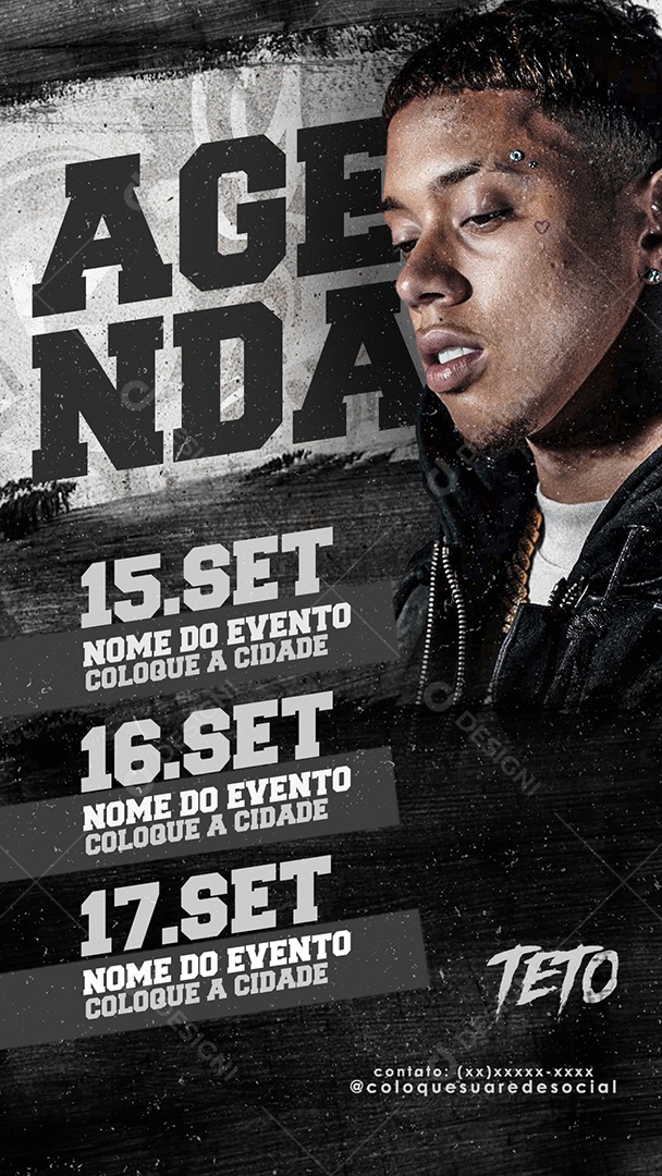 Social Media Flyer Story Agenda Teto PSD Editável