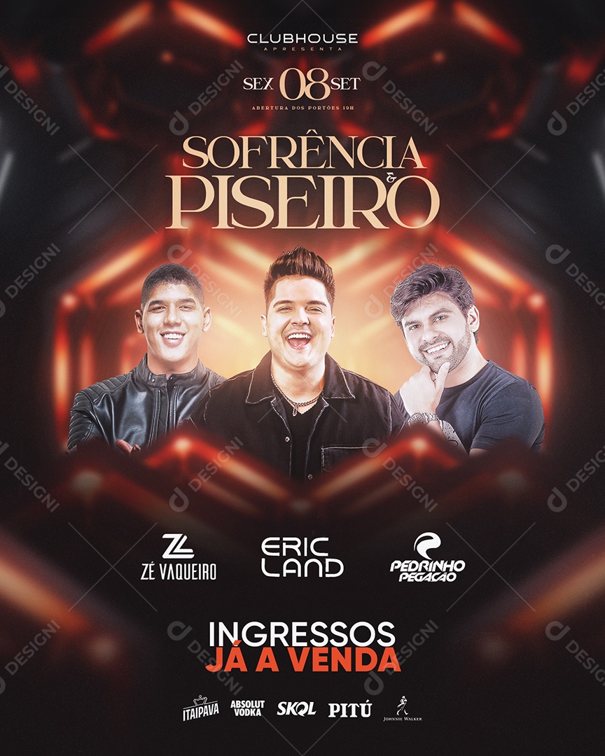 Flyer Feed Sofrência e Piseiro Social Media PSD Editável