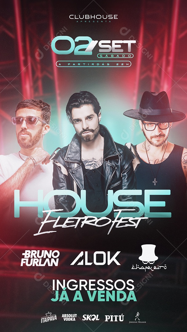 Social Media Flyer Story House Eletrofest PSD Editável