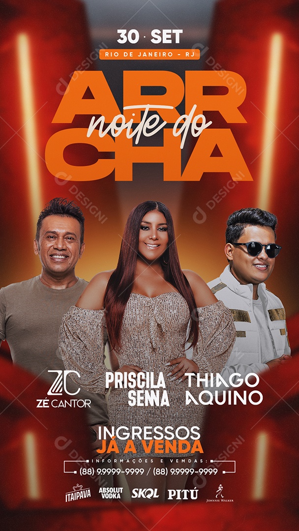 Flyer Story Noite Do Arrocha Social Media PSD Editável