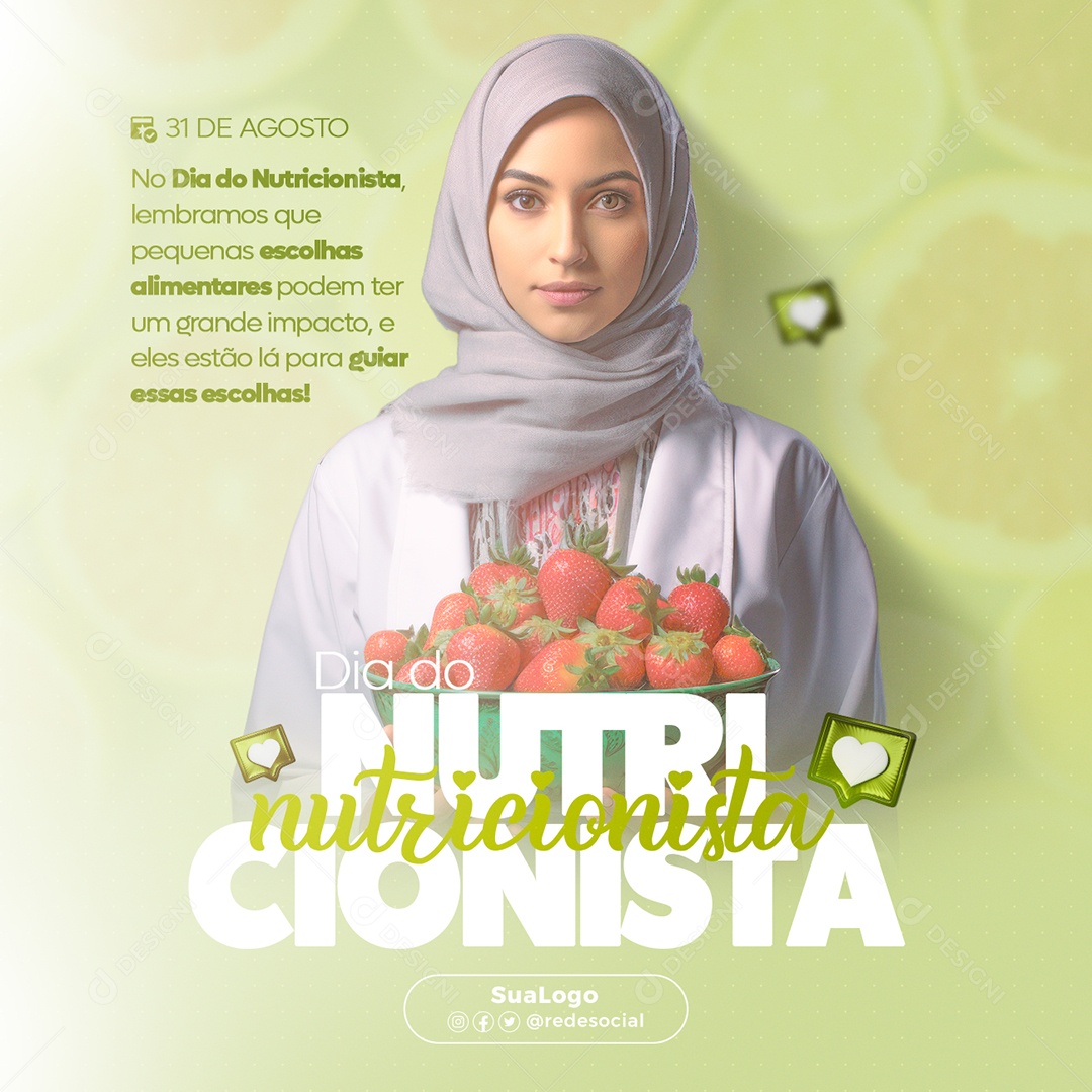 Social Media 31 De Agosto Dia Do Nutricionista PSD Editável