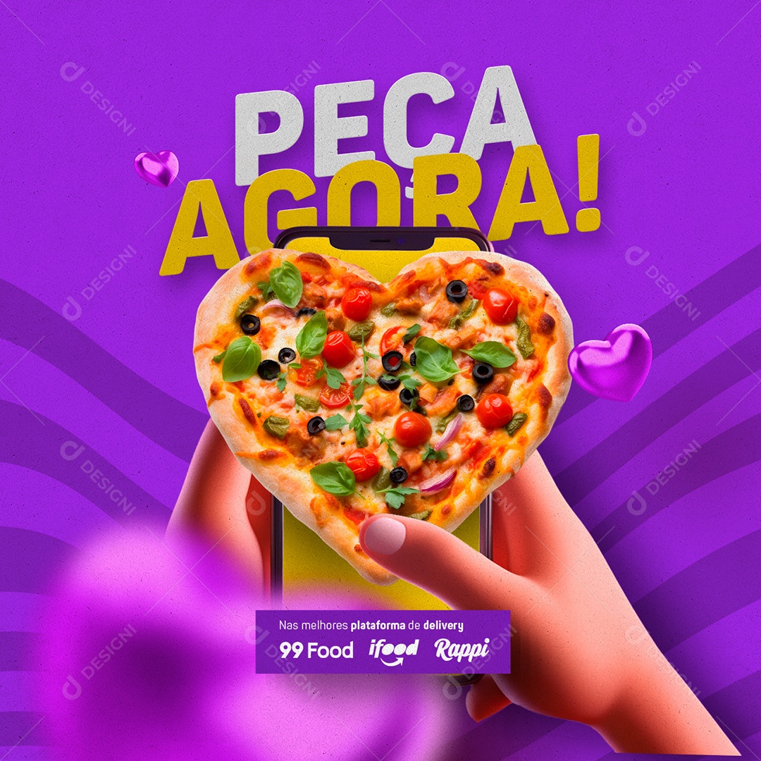 Delivery Pizzaria Peça Agora Nas Melhores Plataformas Social Media PSD Editável