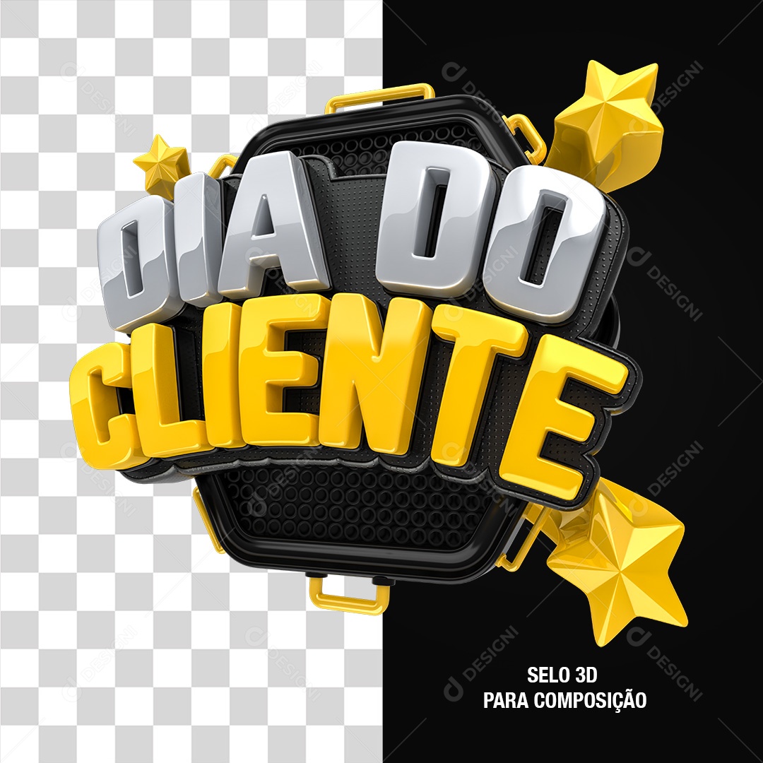 Dia Do Cliente Selo 3D Para Composição PSD
