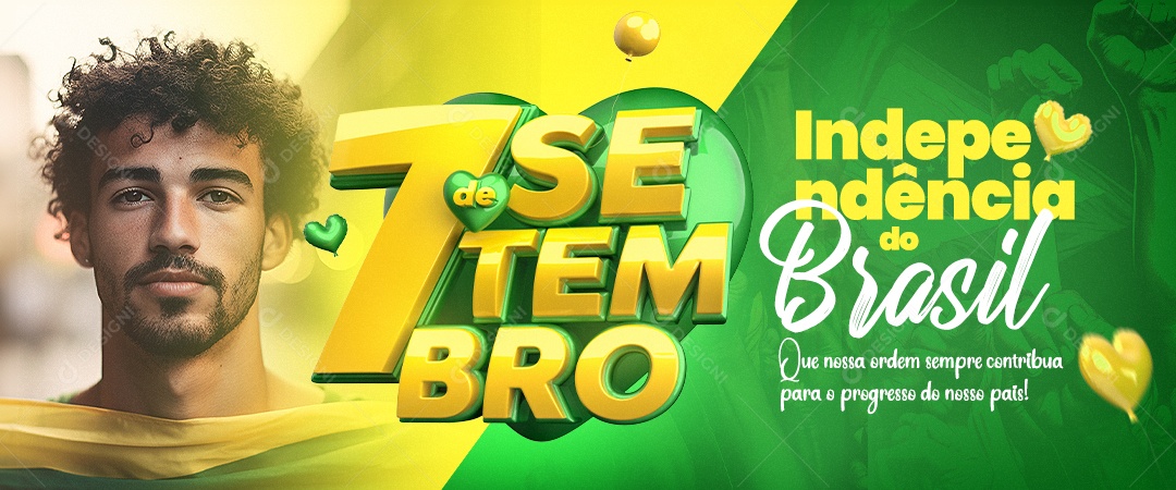 Banner Independência do Brasil 7 de Setembro Social Media PSD Editável