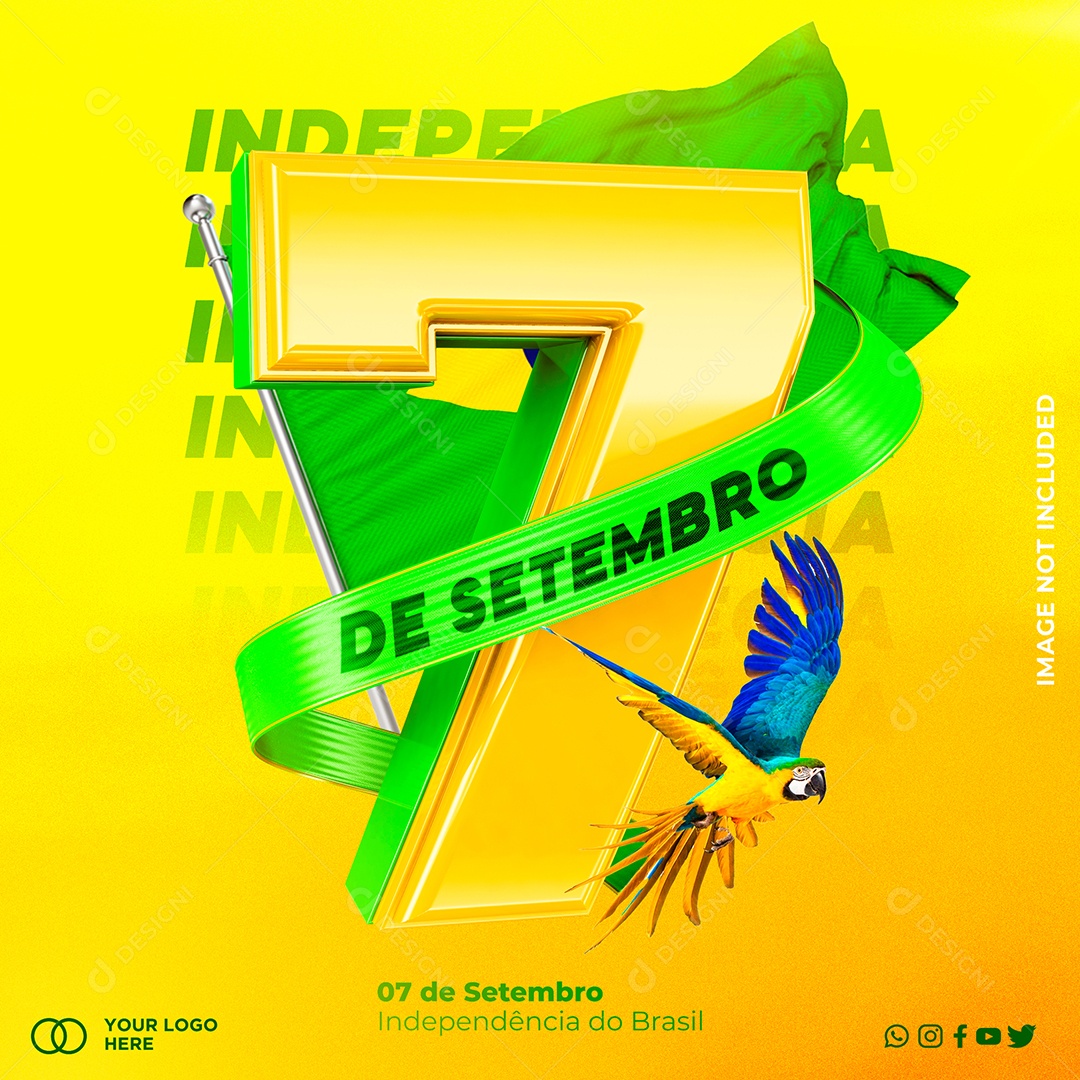Social Media Dia Da Independência do Brasil 7 de Setembro PSD Editável