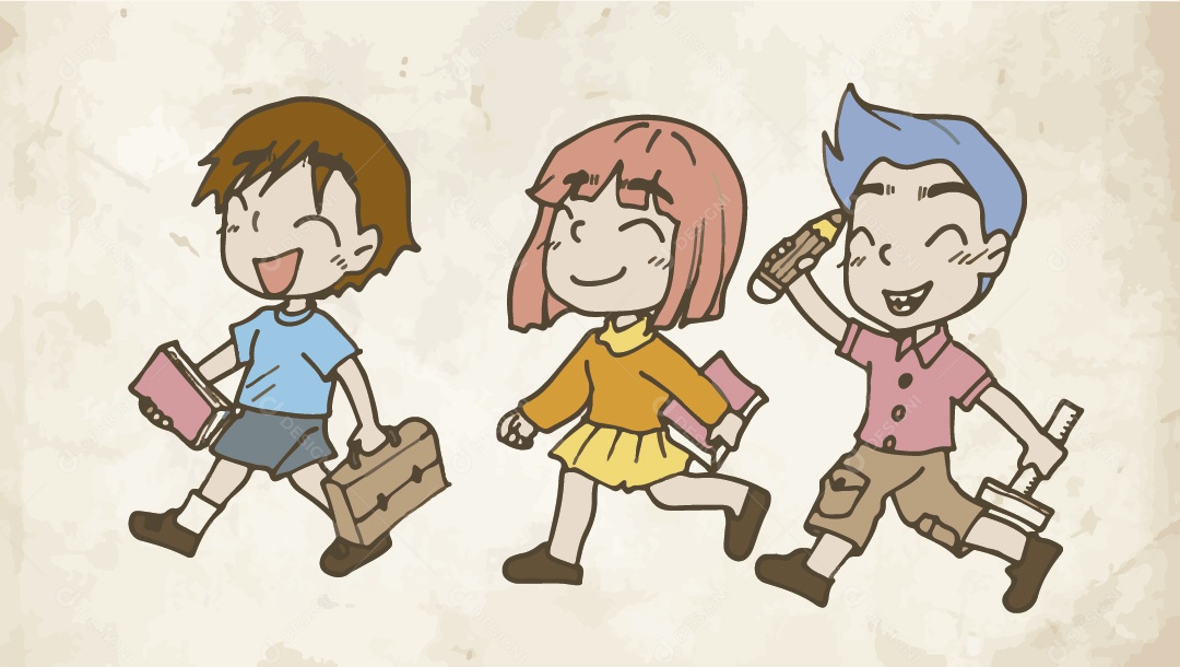 Alunos Ilustração Vetor EPS