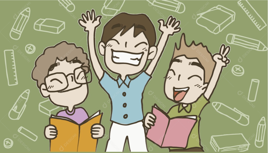 Alunos Ilustração Vetor EPS