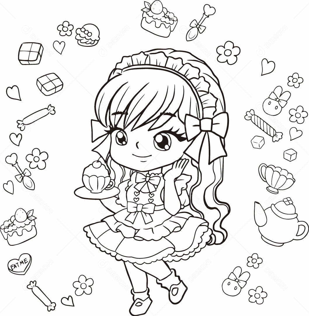 Garota Desenho Vetor EPS