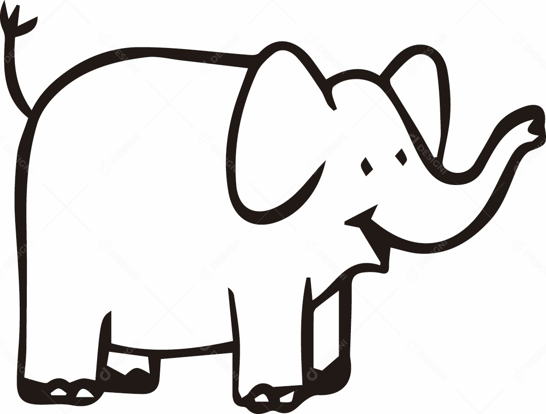 Elefante Desenho Vetor EPS