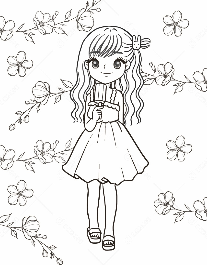 Garota Desenho Vetor EPS