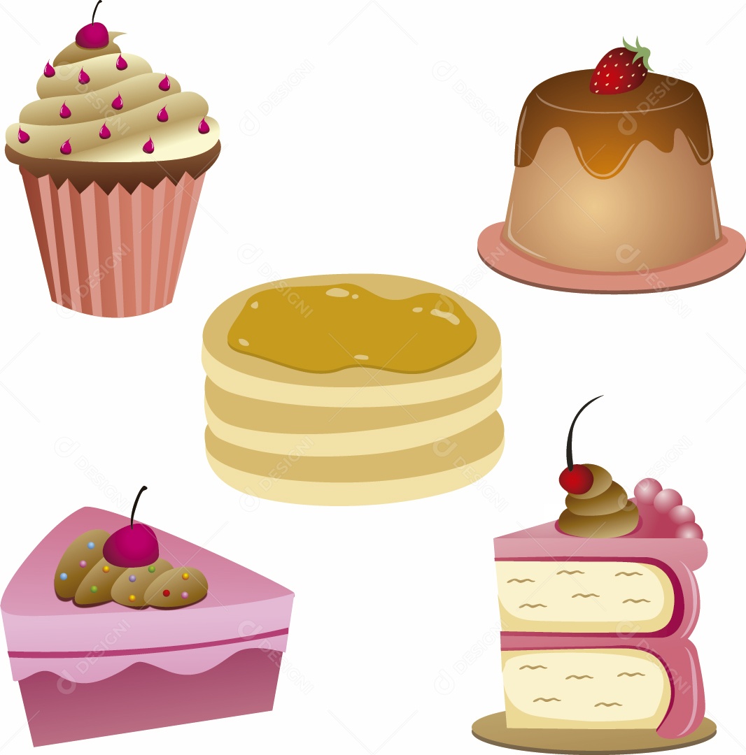 Sobremesas Ilustração Vetor EPS