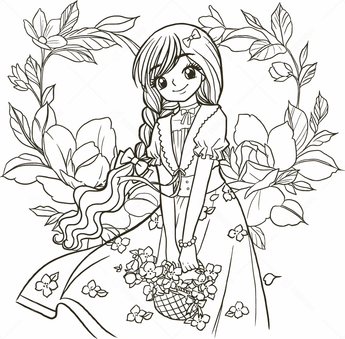 Garota Desenhada Vetor EPS