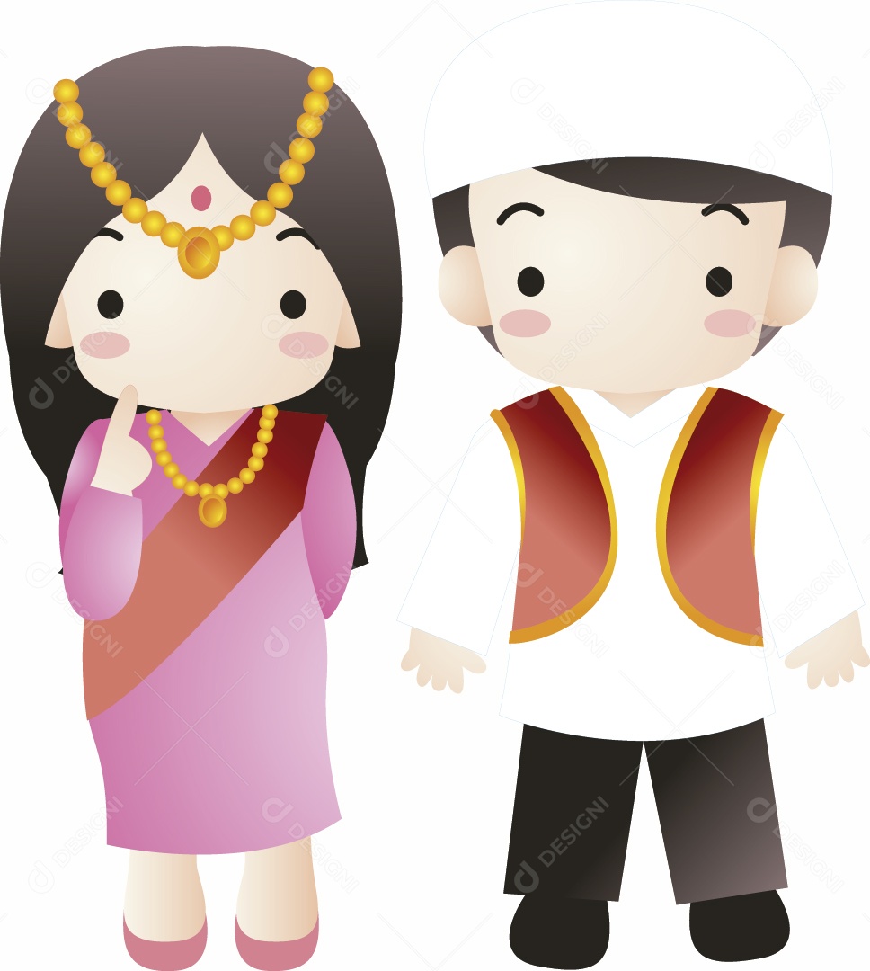 Casal de Indianos Ilustração Vetor EPS