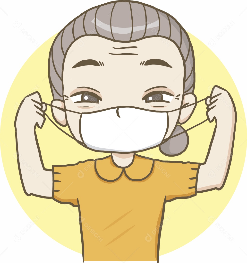 Mulher de Máscara Ilustração Vetor EPS