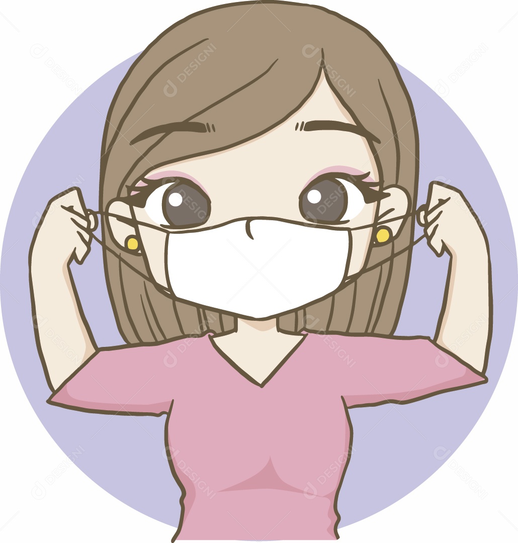 Mulher de Máscara Ilustração Vetor EPS