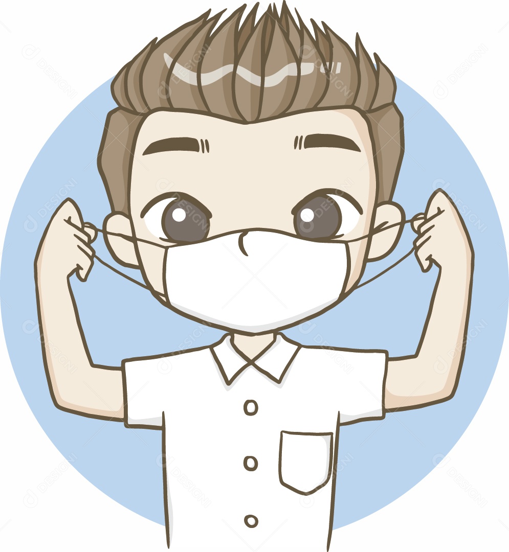 Garoto de Máscara Ilustração Vetor EPS