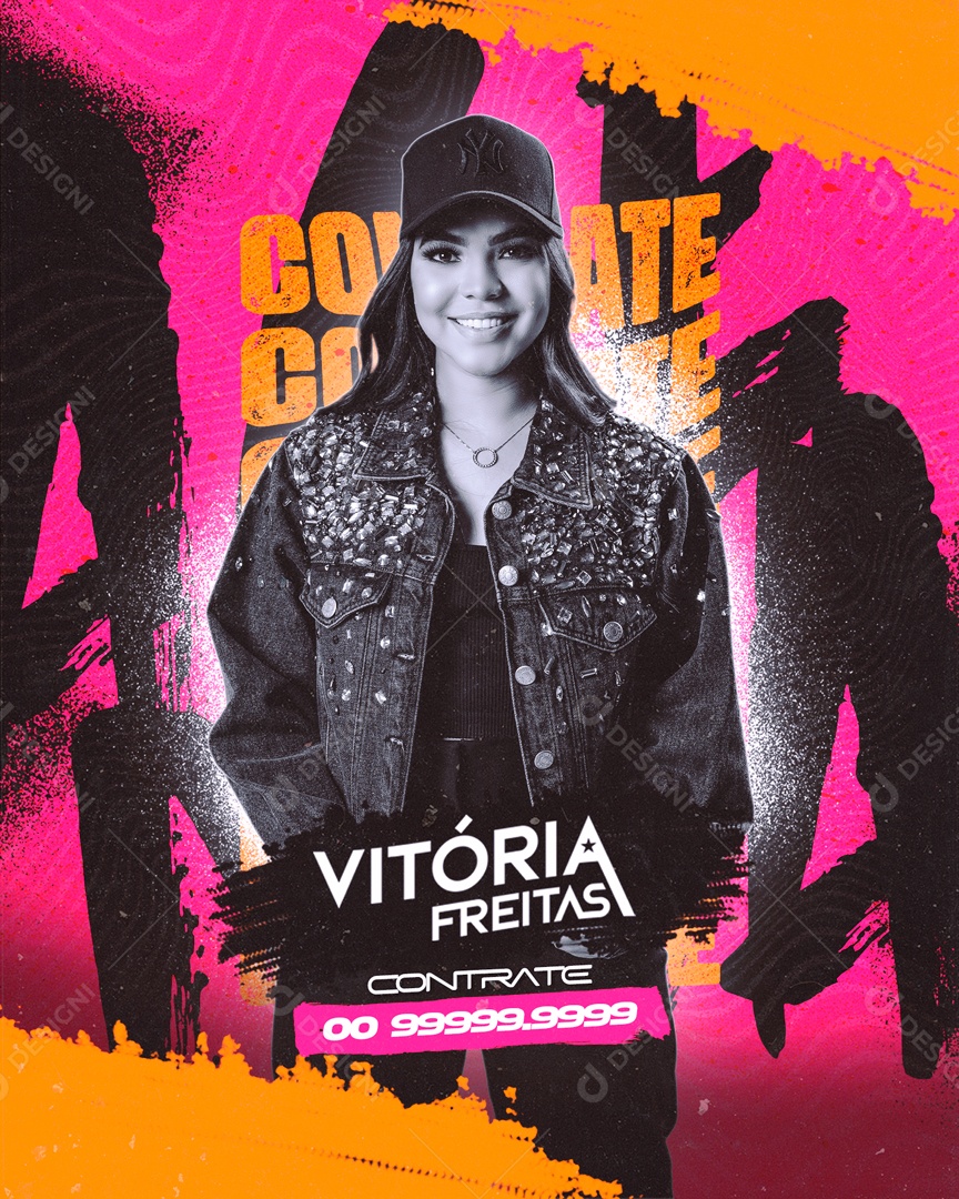 Social Media Flyer Feed Contrate Vitória Freitas PSD Editável