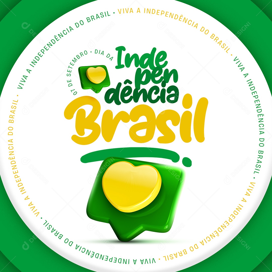 Viva a Independência Do Brasil 07 De Setembro Social Media PSD Editável