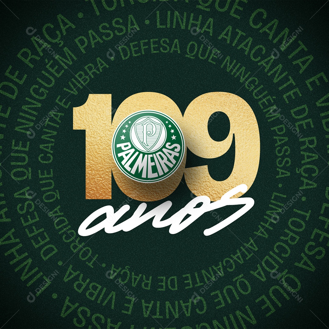 Flyer Futebol 109 Anos Palmeiras Social Media PSD Editável