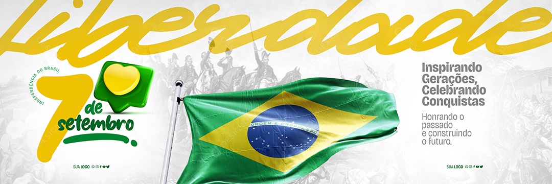 Social Media Banner Independência Do Brasil 7 De Setembro PSD Editável