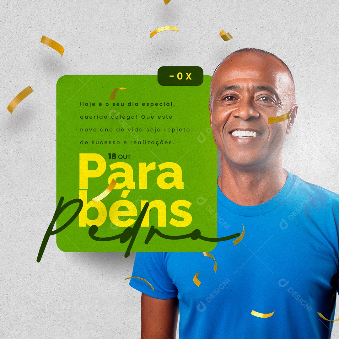 Aniversariante Parabéns Hoje é o Seu Dia Especial Social Media PSD Editável