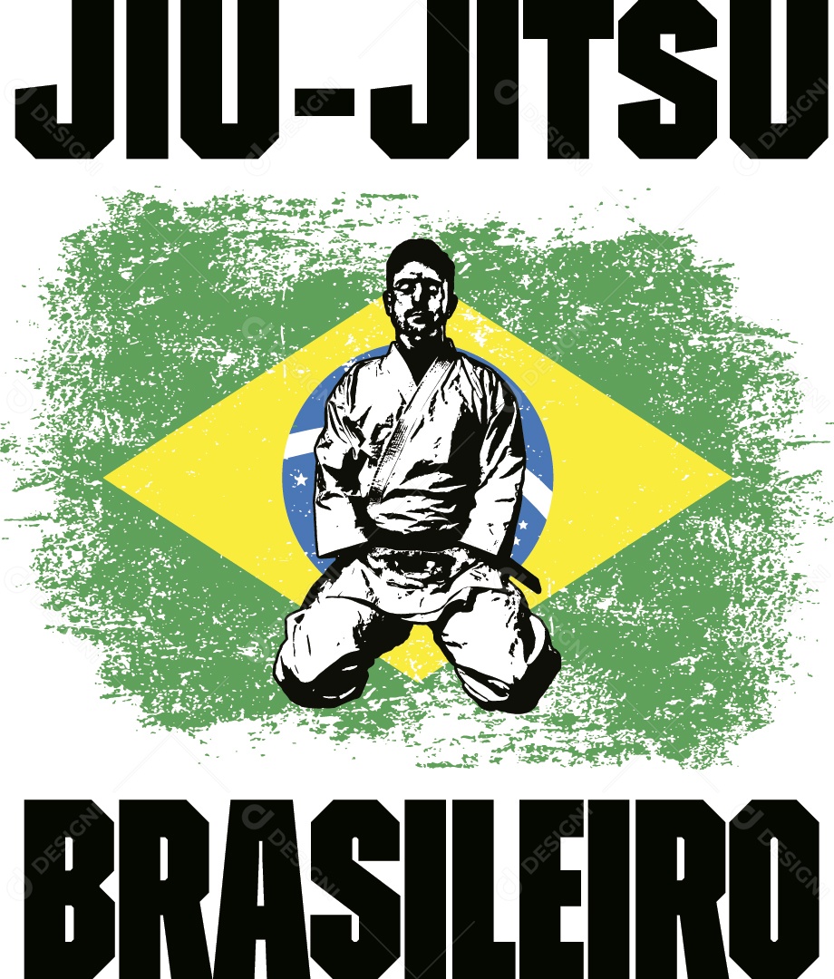 Lettering Jiu-jJitsu Brasileiro Ilustração Vetor EPS